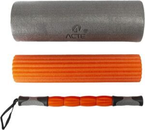 Acte, Rolo de Massagem 3 em 1 Liberação Muscular com Bastão e Acessórios T115